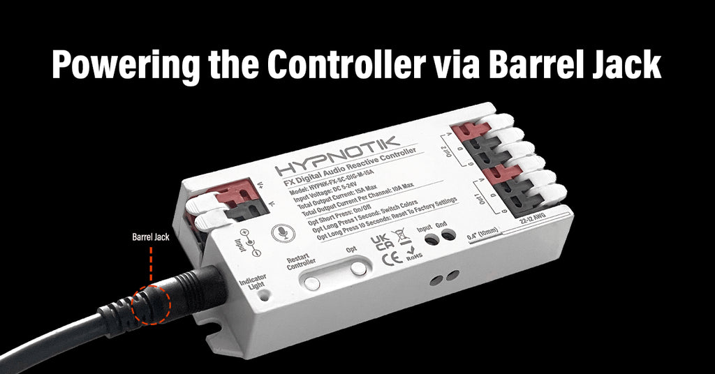 poweringthecontrollerviabarreljack