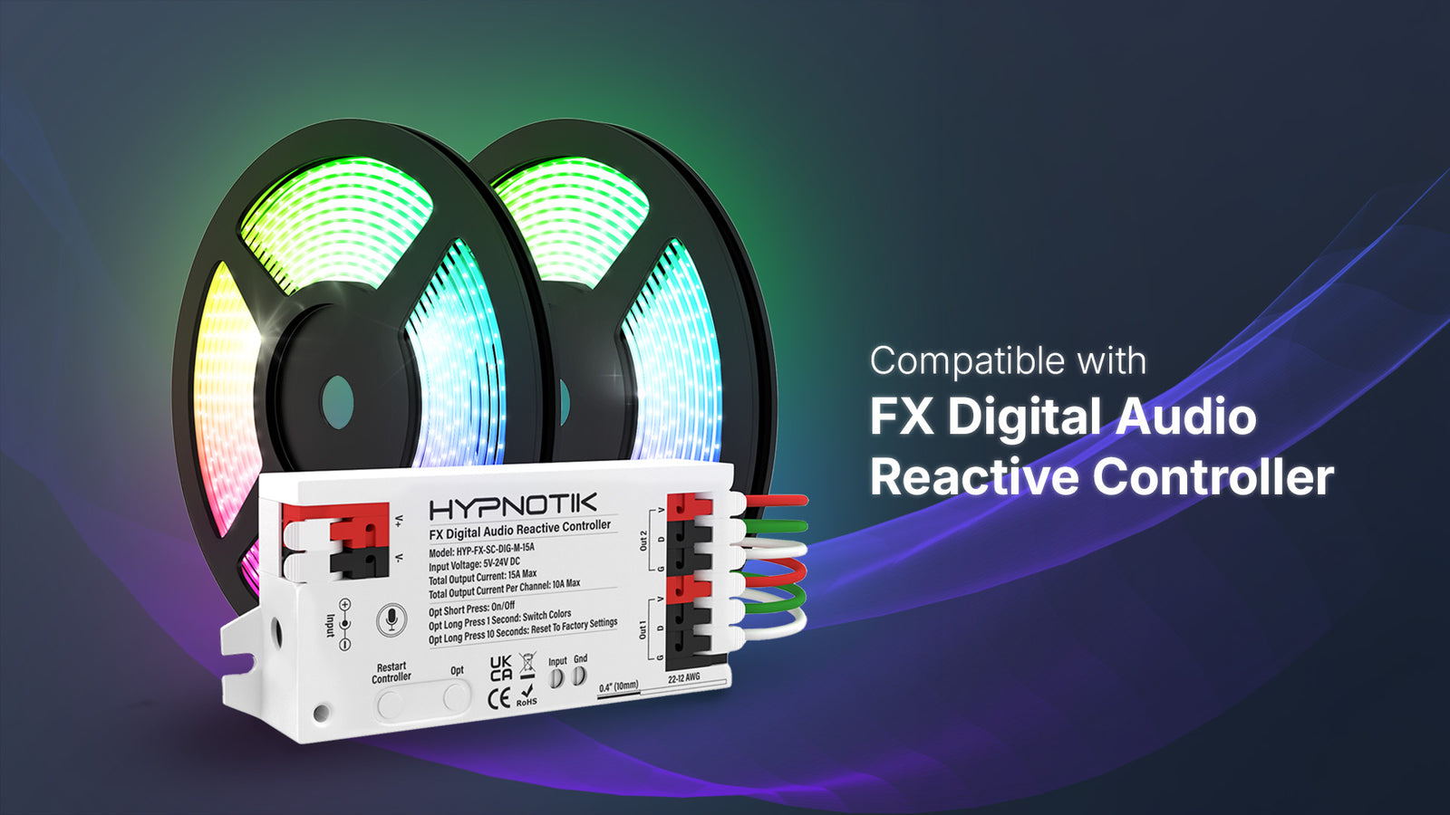 title:Seamless Controller Sync///desc:Fully compatible with the Hypnotik FX Audio Reactive Controller for dynamic sound-responsive lighting. /// url: https://steelcut.design