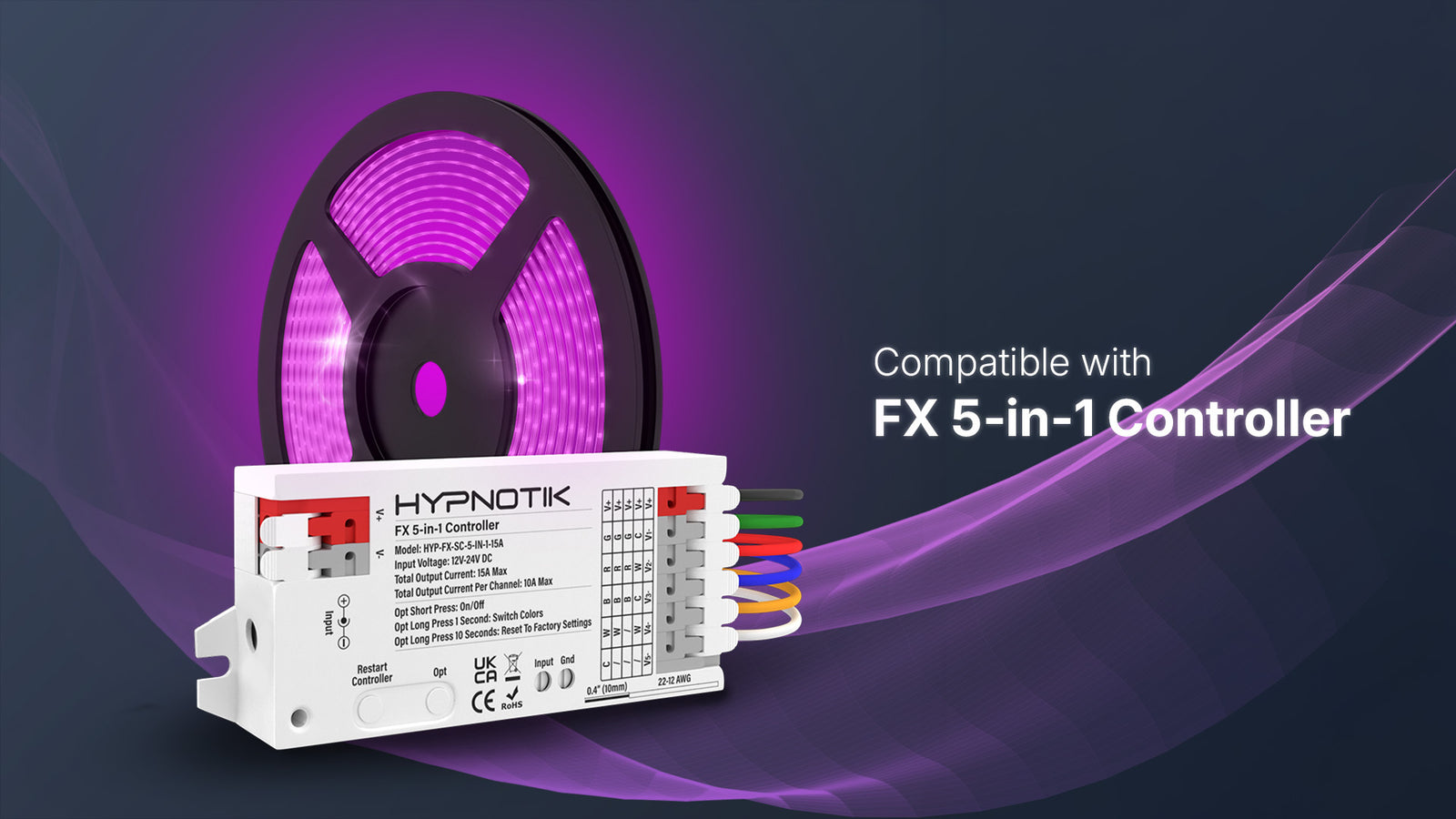 title:Seamless Controller Sync///desc:Works perfectly with the Hypnotik 5-in-1 Controller—supporting PWM lighting, multiple control methods, and quick-connect wiring for easy setup. /// url: https://steelcut.design