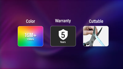 title:Built to Impress ✅✅✅///desc:Supports 16 million vibrant colors, easily cuttable for custom lengths, and backed by a 5-year warranty for long-term reliability.
