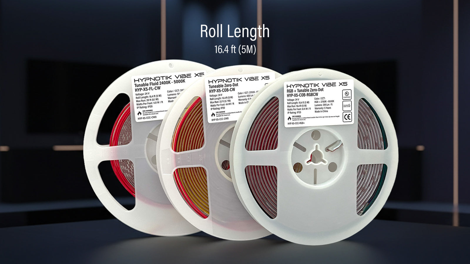 title:📏 Flexible Length Options///desc:Supplied in 5-meter rolls, each strip can be cut to fit smaller areas or extended—up to the maximum run length—for seamless integration into any space.